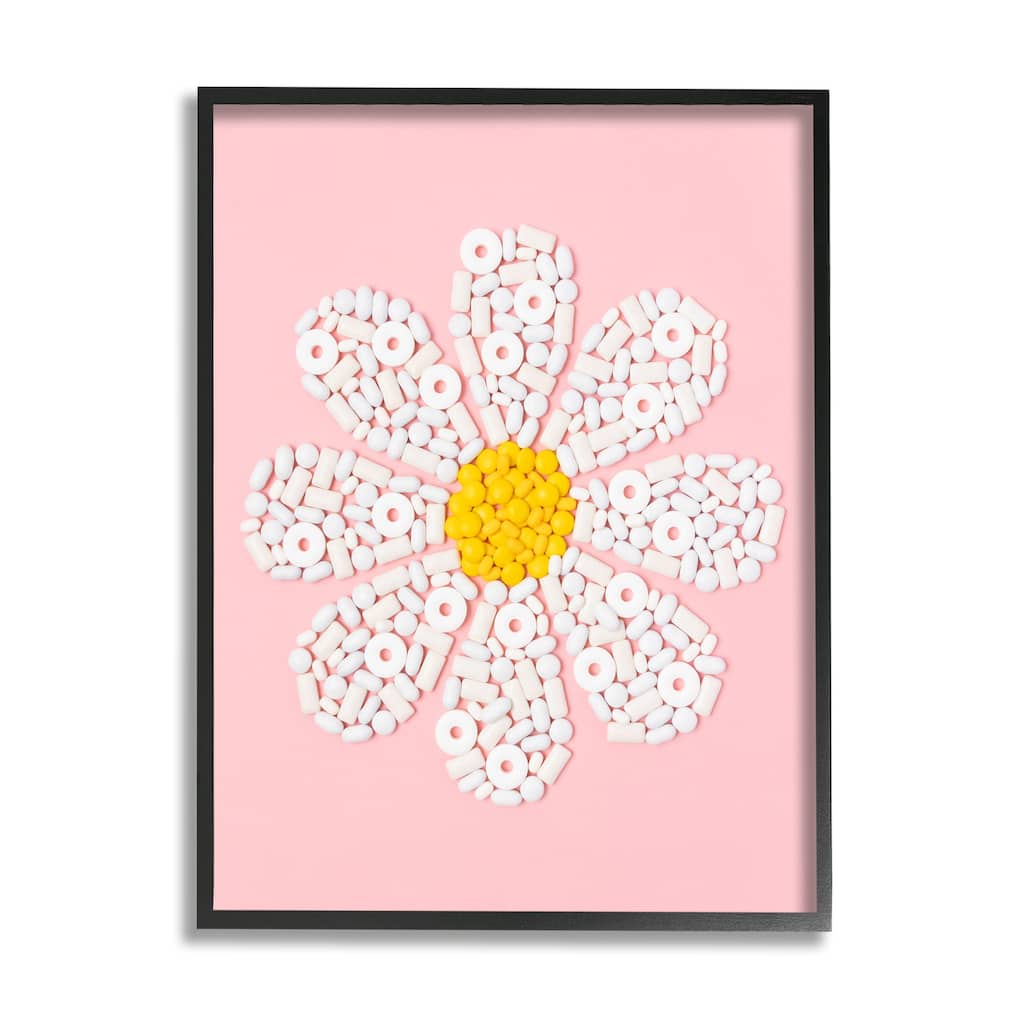 Stupell Daisy Shaped Candies Framed Giclee Art Design by LISH Creative