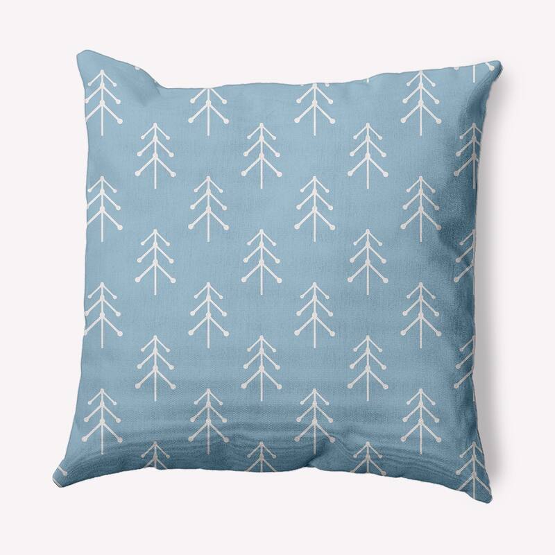 Patterned Trees Winter Soft Spun Polyester Decorative Throw Pillow - 20 x 20 - Ice