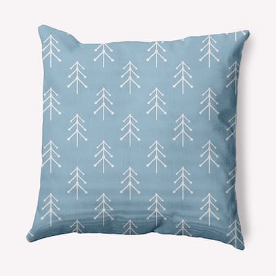 Patterned Trees Winter Soft Spun Polyester Decorative Throw Pillow