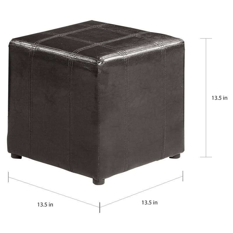 Leather Nailhead Storage Ottoman Bench Cube Set