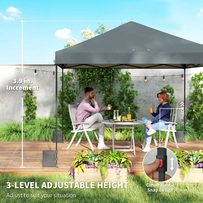 Outsunny 10 x 10 ft Pop Up Canopy Tent with One Push Setup, Easy Setup Outdoor Portable Instant Canopy Shelter