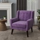 preview thumbnail 2 of 7, Velvet Upholstered Armchair Tufted Accent Chair