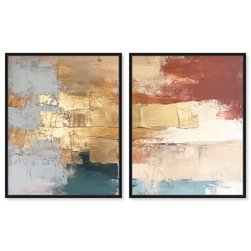 Earthy Glow II Canvas Set of 2 by Art Remedy - 16" x 20" - Black