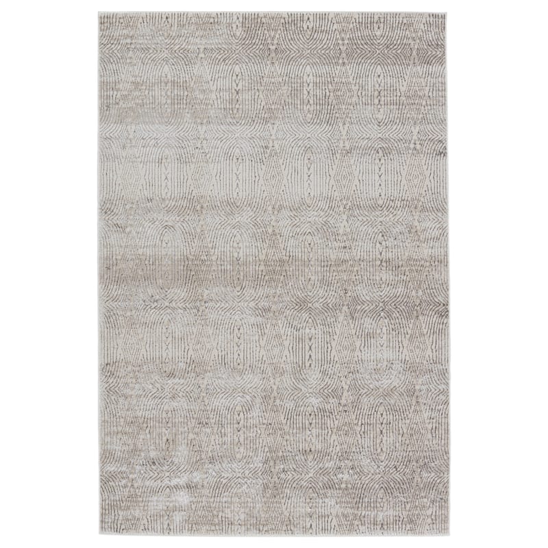 Nikki Chu Jaco Trellis Cream/ Grey Area Rug - 6'7" X 9'6" - Rectangle