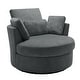 preview thumbnail 38 of 60, Upholstered Accent Swivel Barrel Armchair Club Chair with Pillows