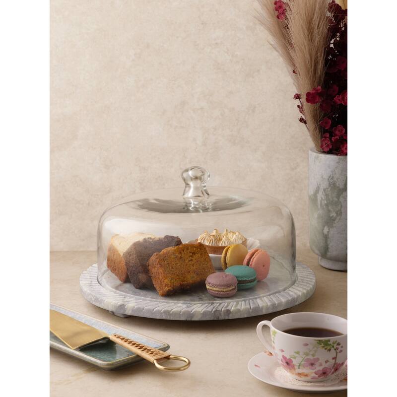 Blinq Green Onyx Serving Board with Cloche - Large
