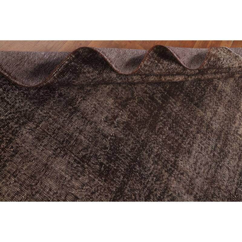 Over-Dyed Solid Anatolian Turkish Vintage Rug Handmade Wool Carpet - 6'11" x 10'7"