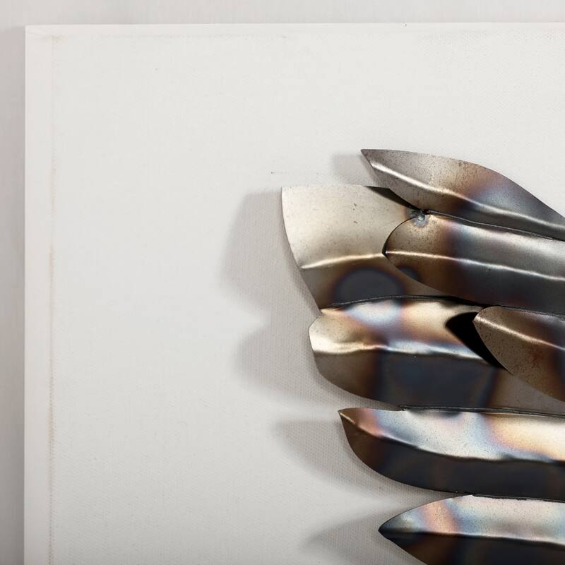 "The Wings" Primo Mixed Media Iron Wall Sculpture on Canvas - Diptych