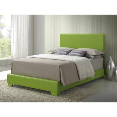 Solid Upholstered Panel Full Bed - 81" - Green