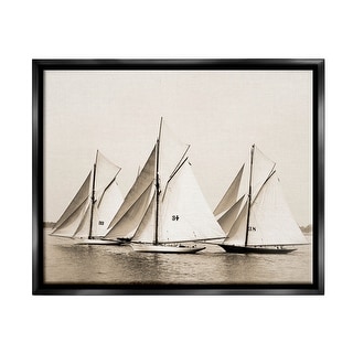 Stupell Vintage Sailboat Fleet Framed Floater Canvas Wall Art Design by ...
