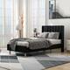 Alazyhome Upholstered Platform Bed Frame - Black - Twin