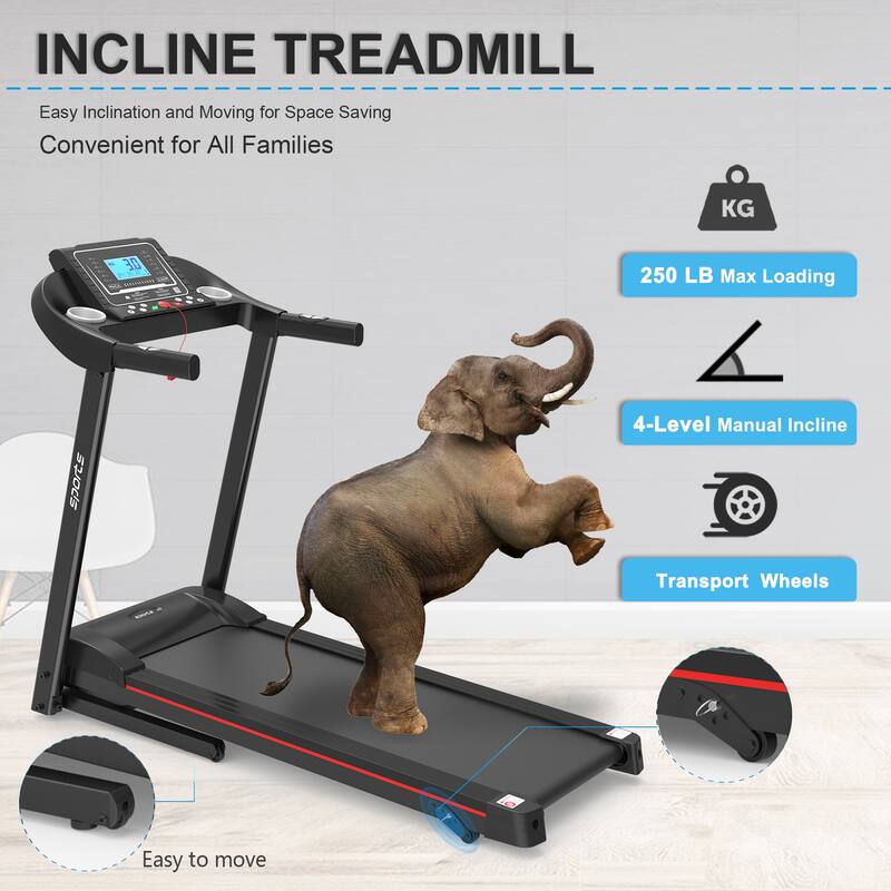 2.5HP Home Foldable Treadmill with Incline, Folding Treadmill for Home Workout, Electric Walking Running Treadmill Machine