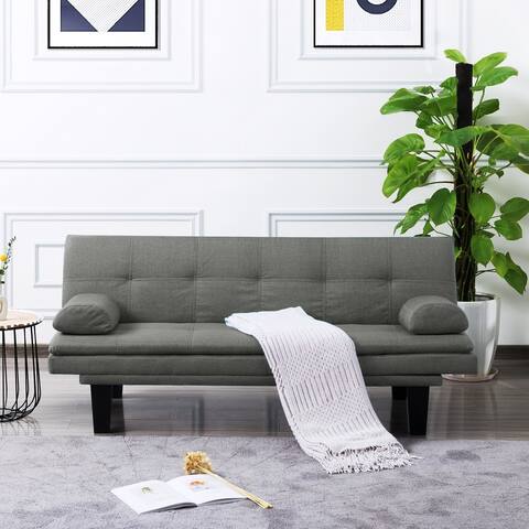 Multifunctional Sleeper Sofa, Convertible Sofa with 2 Arm Cushions