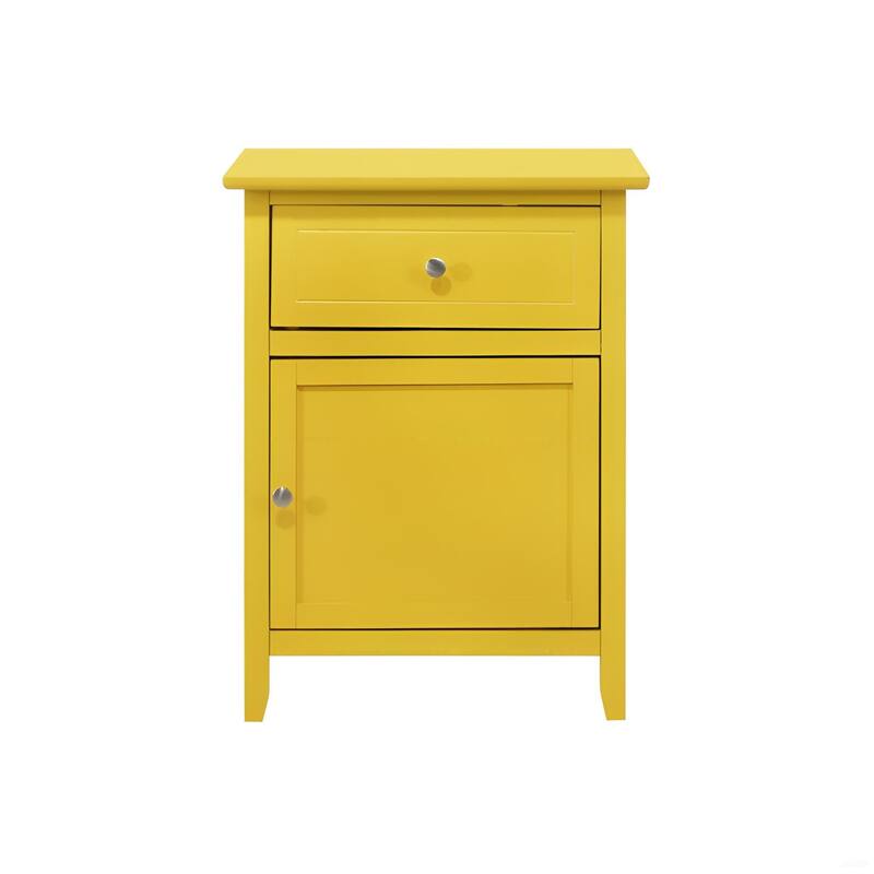 Yellow Casual Nightstand with Drawer