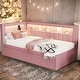 preview thumbnail 14 of 23, Twin Size Upholstered Daybed with Trundle, USB Ports and LED Belt