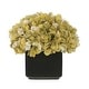preview thumbnail 10 of 21, Faux Hydrangea in Small Black Cube Ceramic Vase