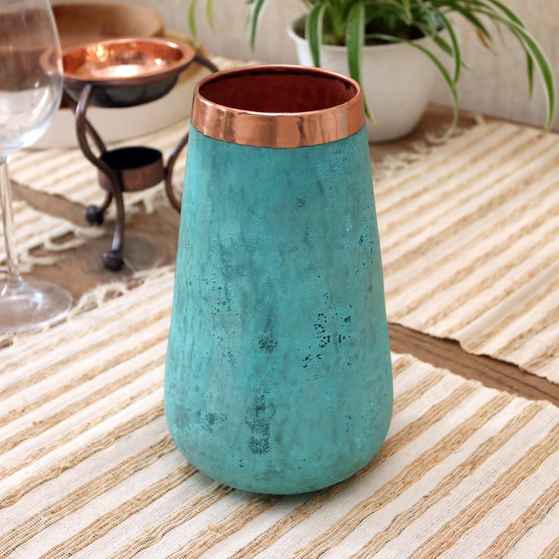 Novica Handmade Royal Java Copper Vase (8.25 Inch)