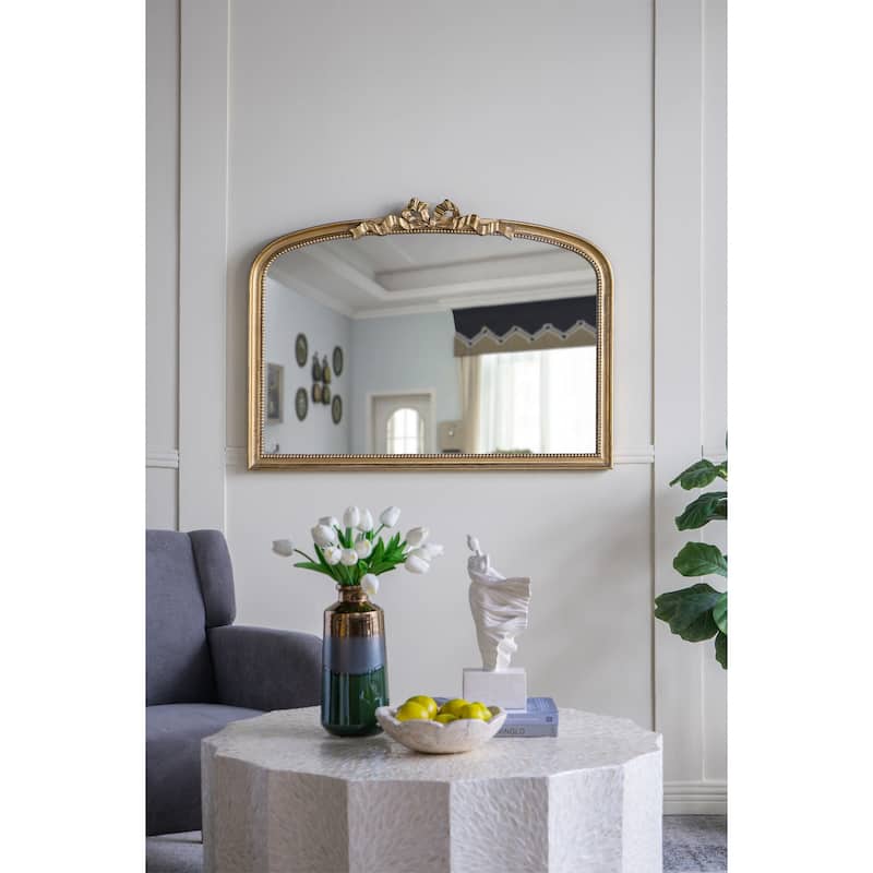 40.2" x 29.9" Baroque Style Gold Arch Mirror