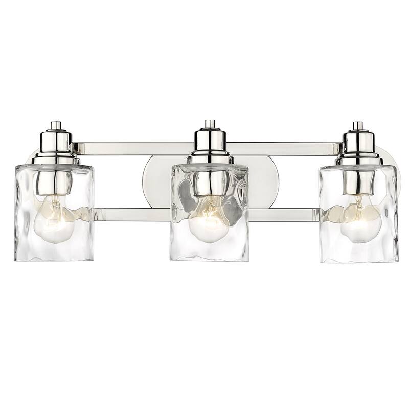 Lumley 3-light Bath/ Vanity Fixture w/ Optic Glass - Polished Nickel