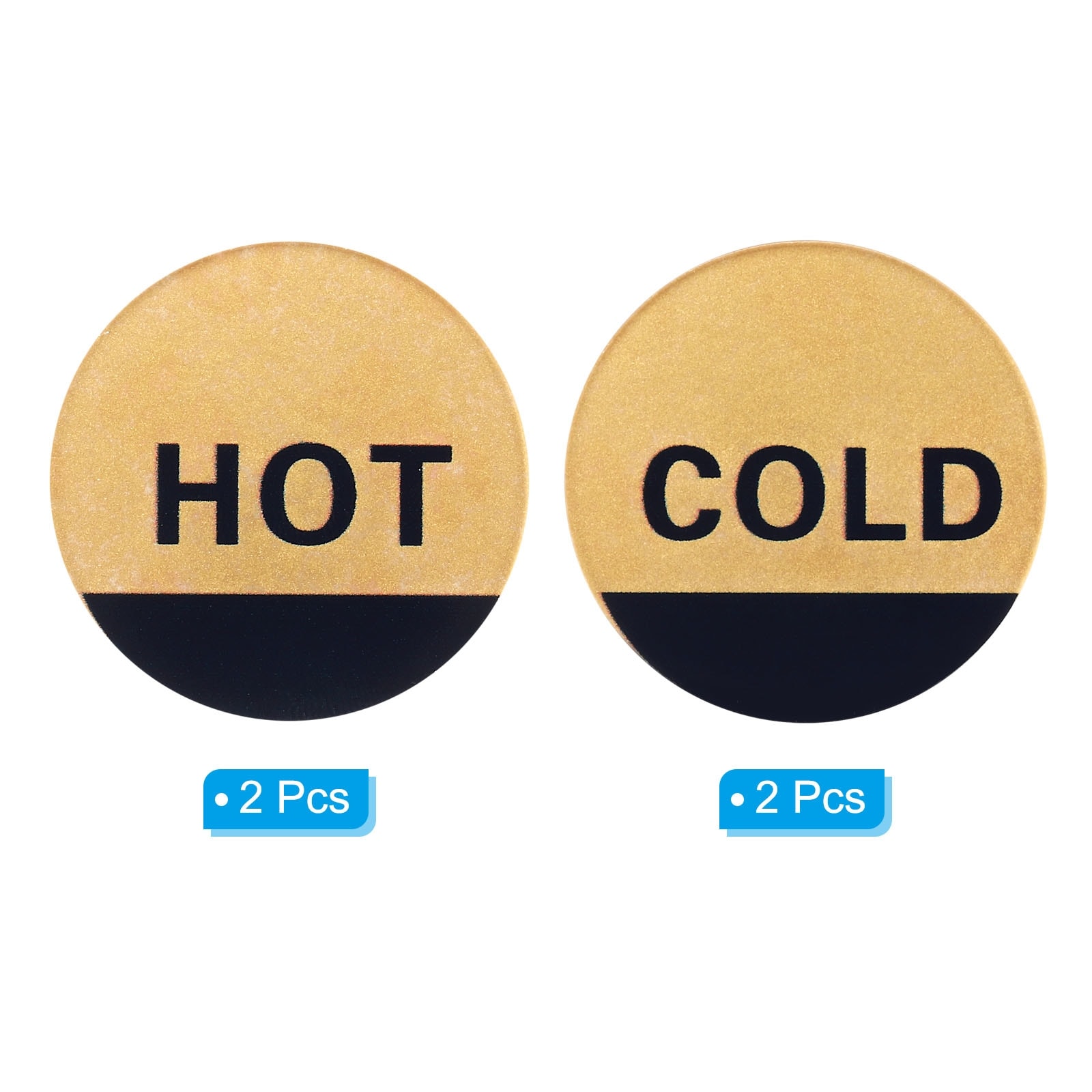 Self Stick Hot/Cold Water Label, Acrylic Waterproof Sticker Signs