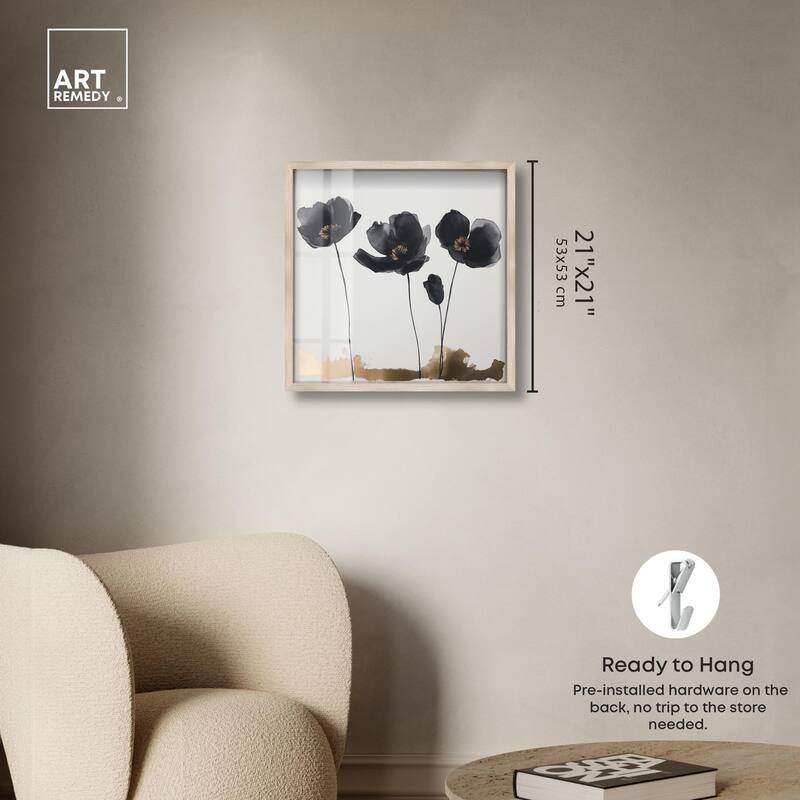 Nocturnal Flowers I Shadowbox by Art Remedy