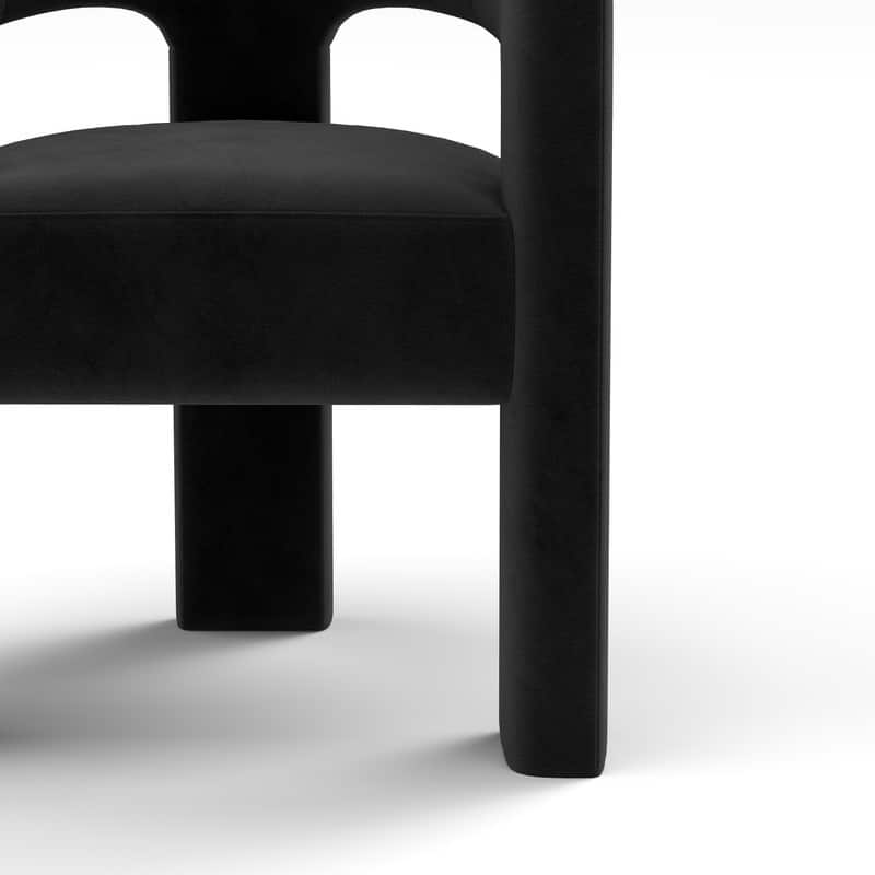 SEYNAR Modern Glam Velvet Upholstered Dining Chair, Open-Back Accent Chair Set of 2