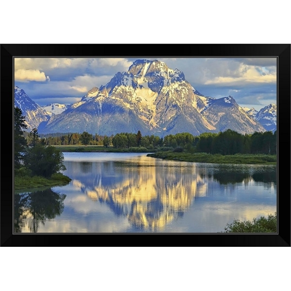 "Summer morning at Oxbow Bend" Black Framed Print
