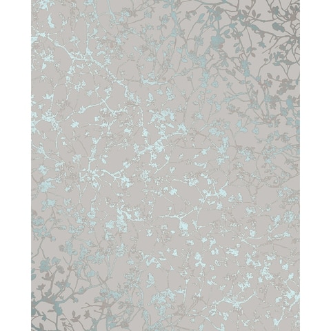 Palatine Teal Leaves Wallpaper - 20.5in x 396in x 0.025in
