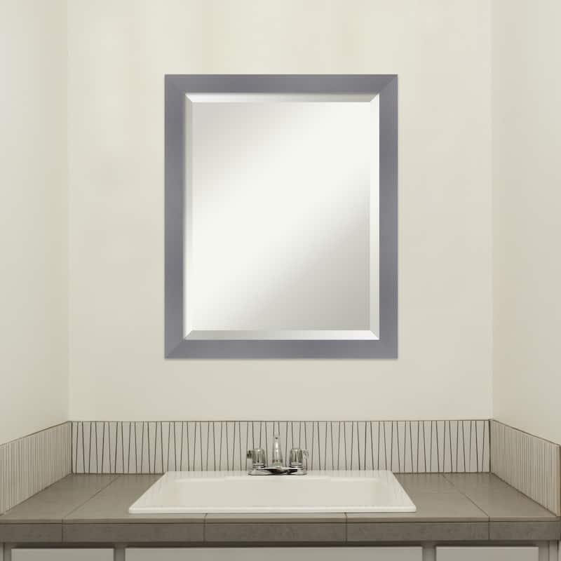 Edwin Beveled Wood Framed Bathroom Vanity Wall Mirror