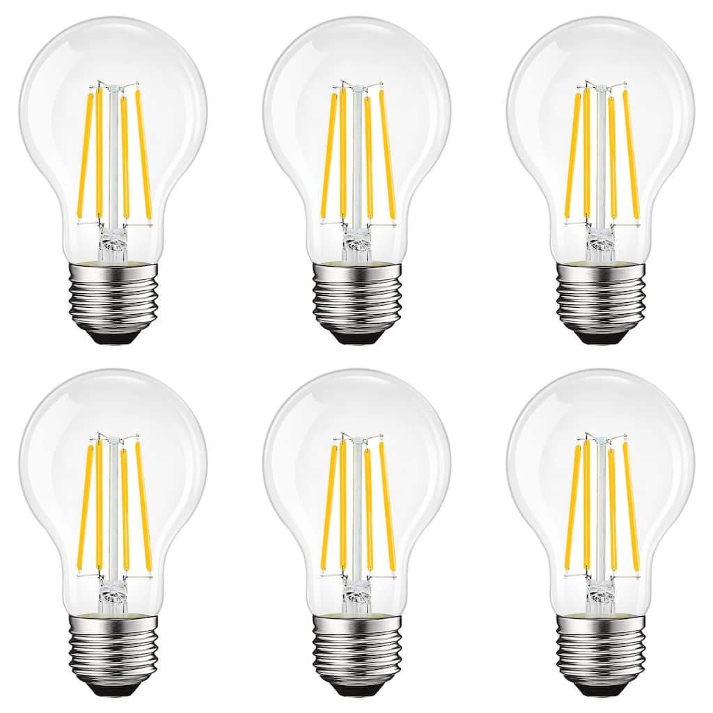 Luxrite Vintage A19 LED Light Bulbs 12W=100W 1600 Lumens 3500K Natural White Dimmable Damp Rated UL Listed E26 (6 Pack)