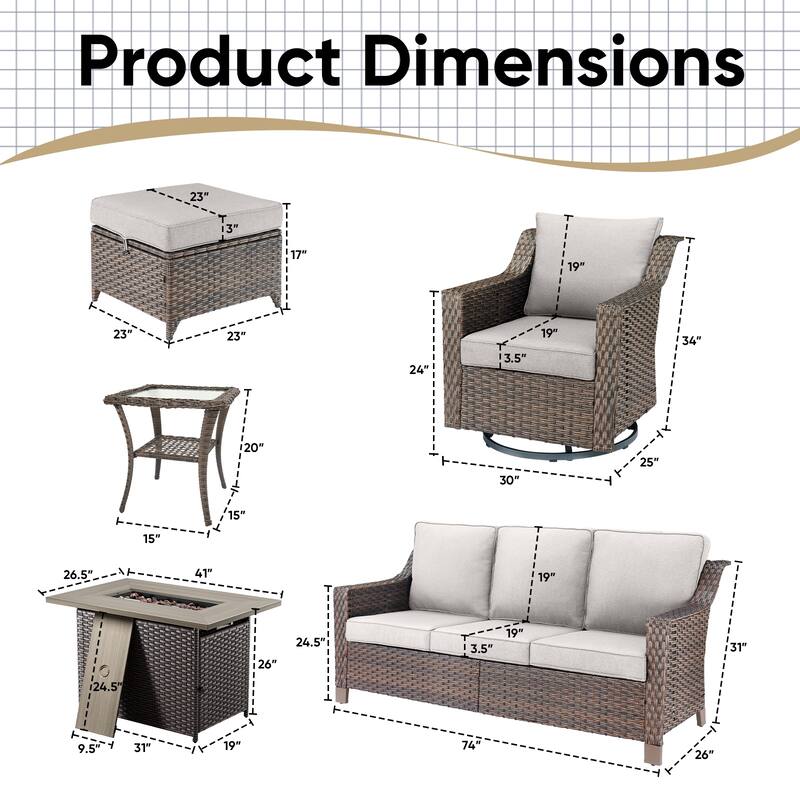 Outdoor Fire Pit Table with Sofa Funiture