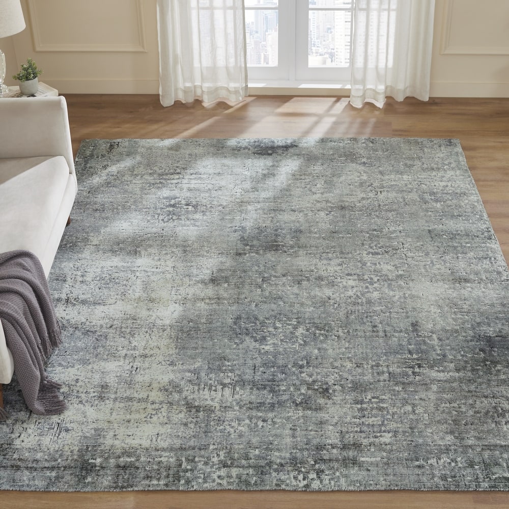 Urban Distress Abstract Grey Handmade Area Rug