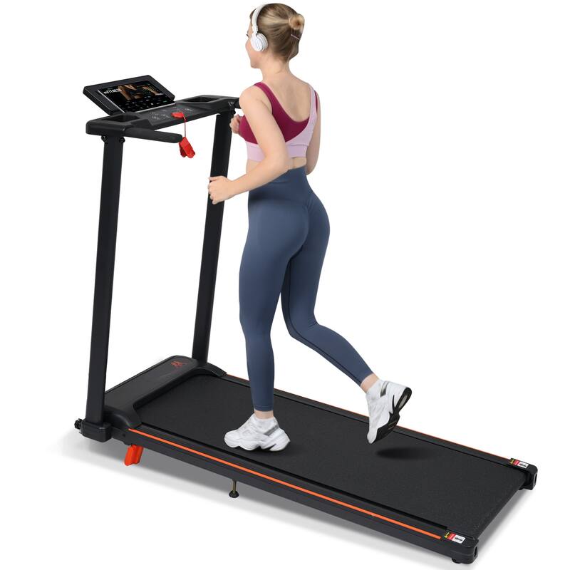 Portable Treadmills for Home with Handle, with 265 Lbs Capacity, 3.0HP Treadmill with 4 Adjustable Support Feet