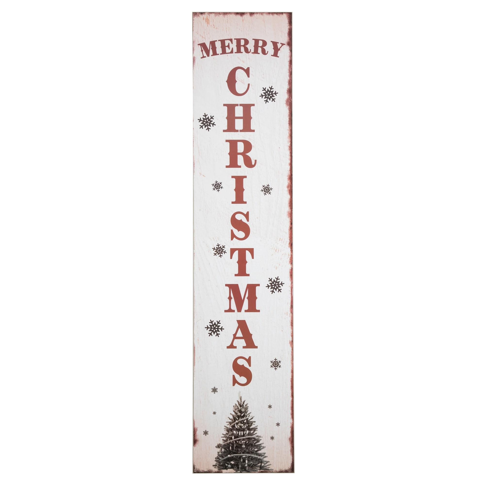 36" Merry Christmas Tree and Snowflakes Wall Sign