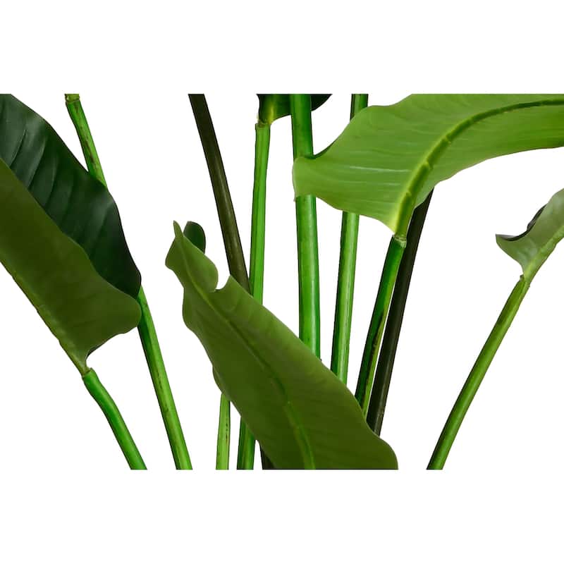 Artificial Banana Leaf Tree Bird Of Paradise in White Decor Pot