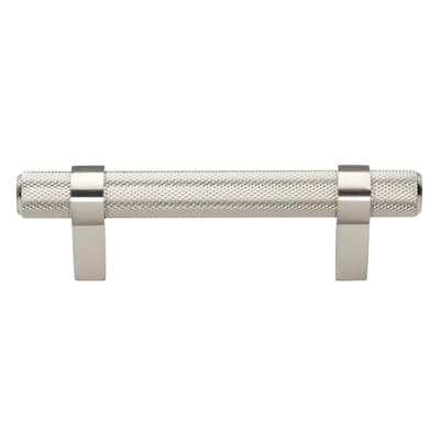 3 in Screw Center Solid Steel Bar Pull Cabinet Handle Pull (Pack of 5) - Satin Nickel