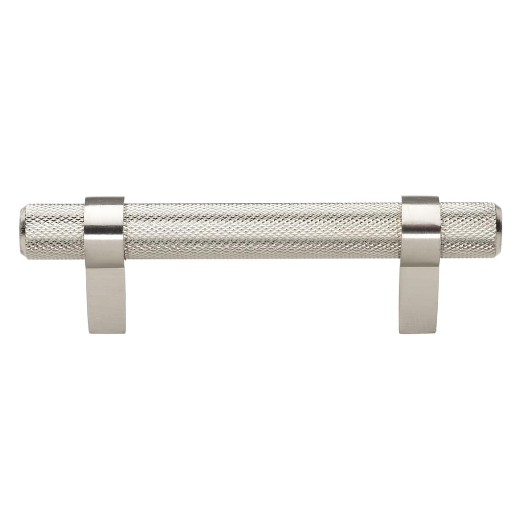 3 in Screw Center Solid Steel Bar Pull Cabinet Handle Pull (Pack of 5) - Satin Nickel