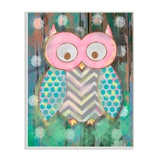 The Kids Room by Stupell Distressed Woodland Owl Rectangle Wall Plaque