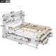 preview thumbnail 3 of 12, White King Size Platform Storage Bed Frame with Bookcase Headboard & 8 Drawers, Storage Compartments for Teens Adults