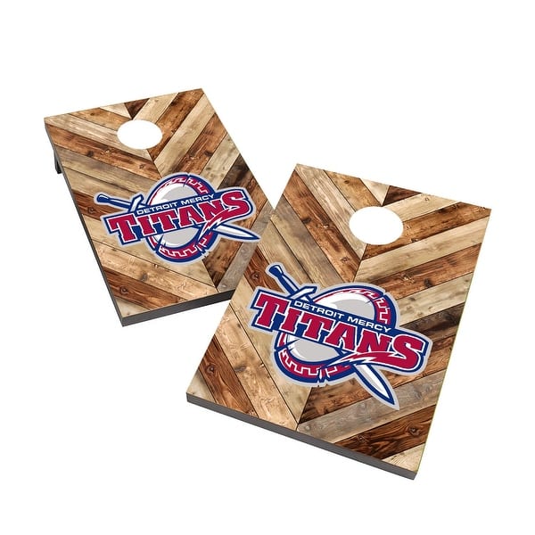 slide 2 of 5, Detroit Mercy Titans 2x4 Cornhole Bag Toss Game