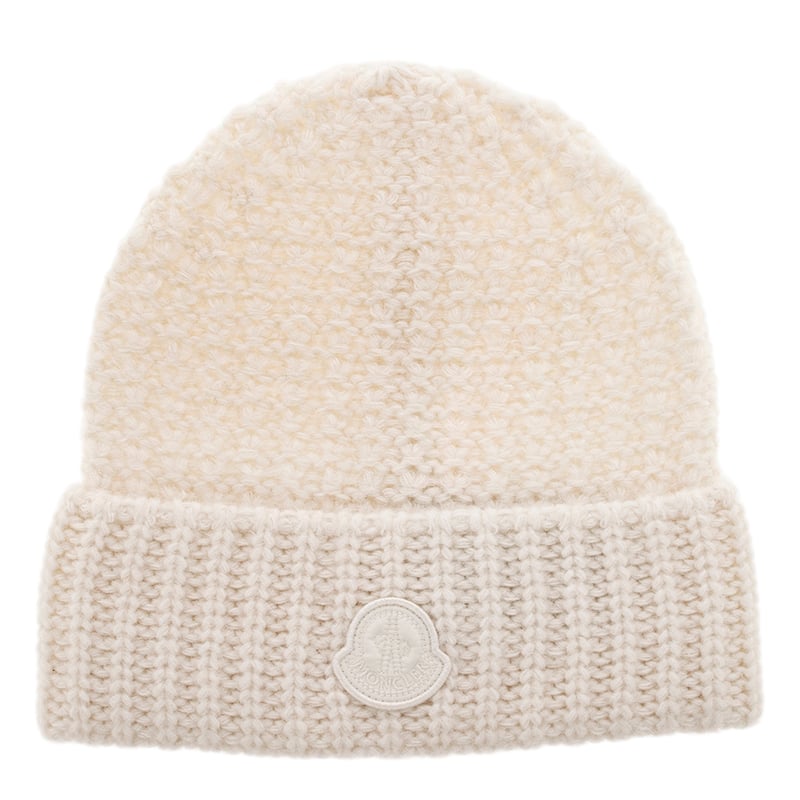 Moncler Beanie in Grament Dyed Wool - Cream