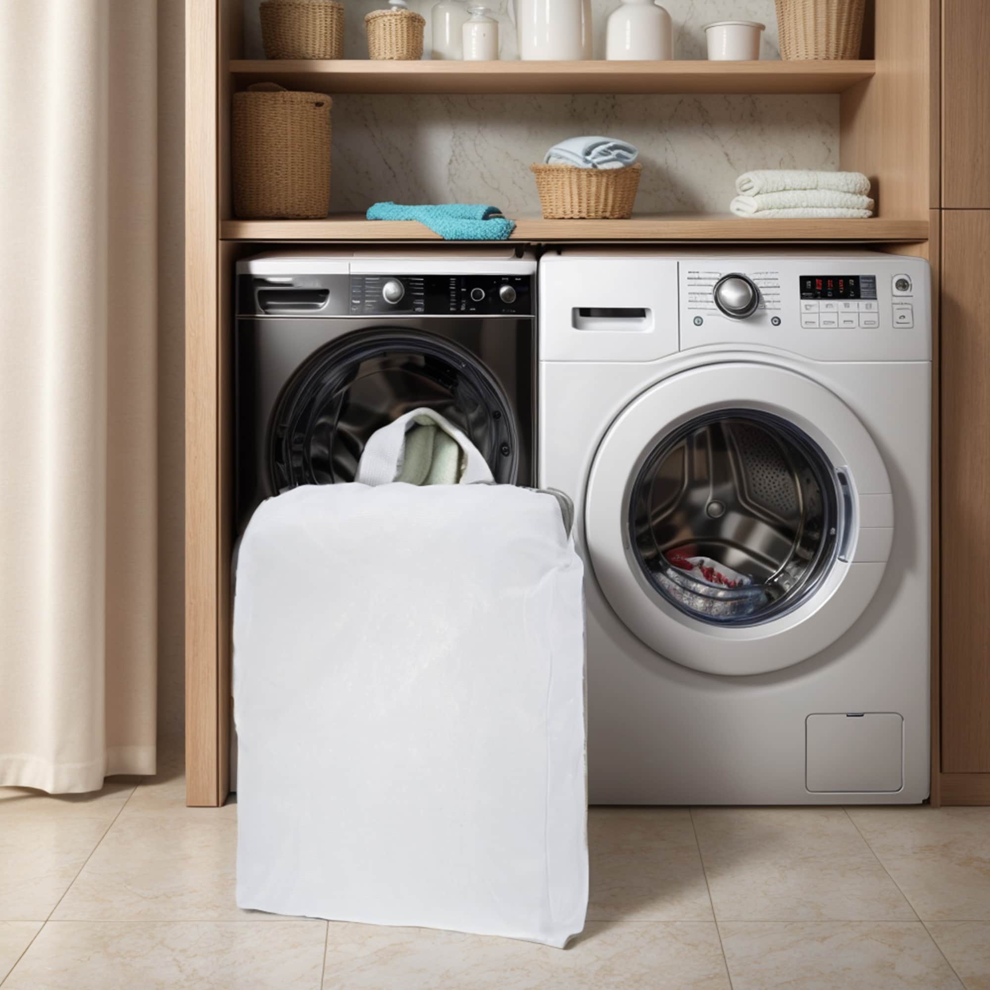 Portable Laundry Bags for Laundry Room White Gray 1 Pcs - White Gray