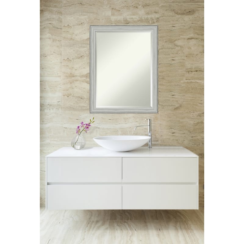 Beveled Wood Wall Mirror - Bel Volto Silver Frame