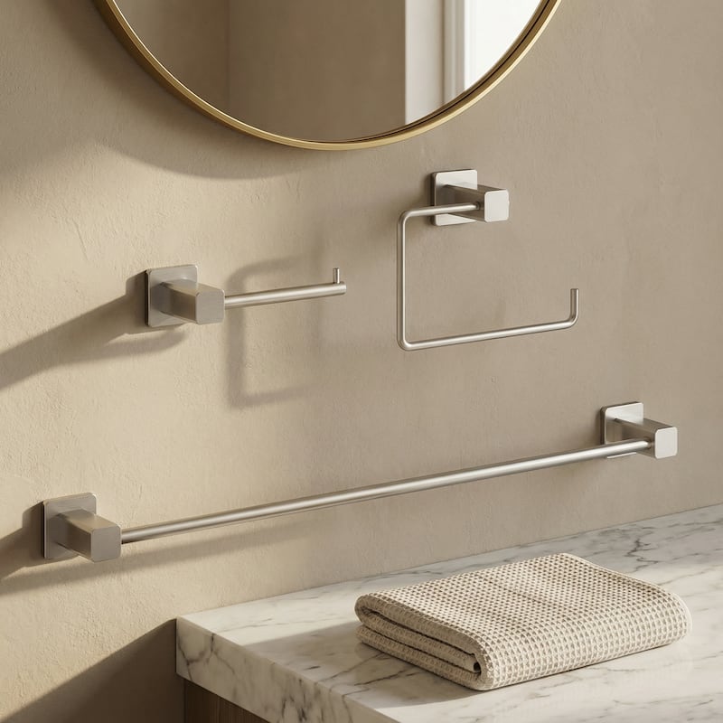 VIGO Meridian 3-Piece Bathroom Hardware Accessory Set with 24 in. Towel Bar, Toilet Paper Holder, Hand Towel Holder