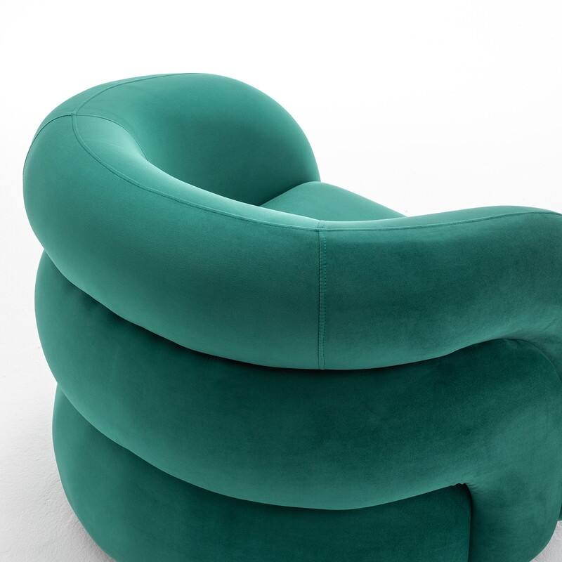 SEYNAR Modern Glam Velvet 360 Degree Swivel Accent Armchair with Tufted Back Set of 2