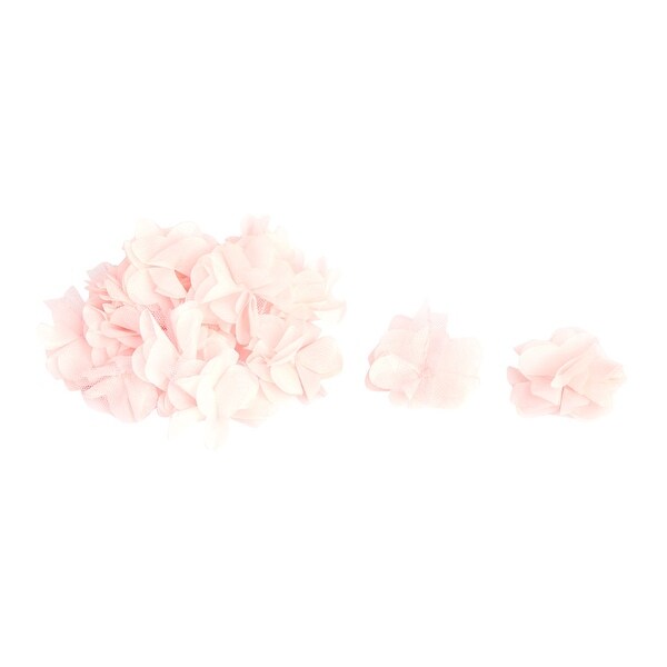Household Fabric Artificial Handcraft Meshy Six Petals Flower Coral Pink 20 PCS
