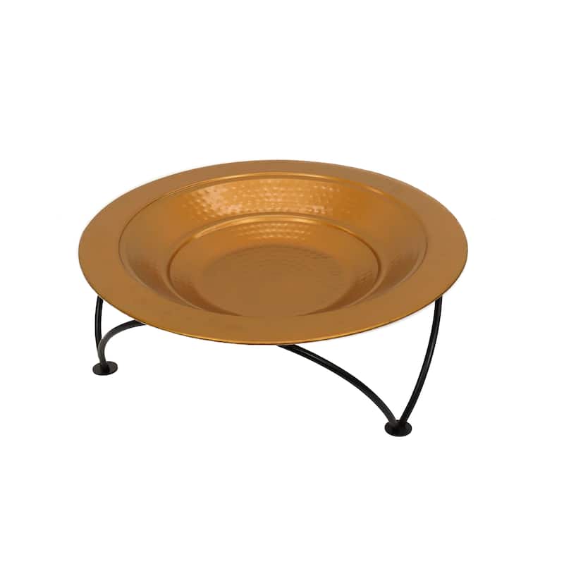 33" Hammered Copper Fire Pit with Stand and Screen by National Tree Company