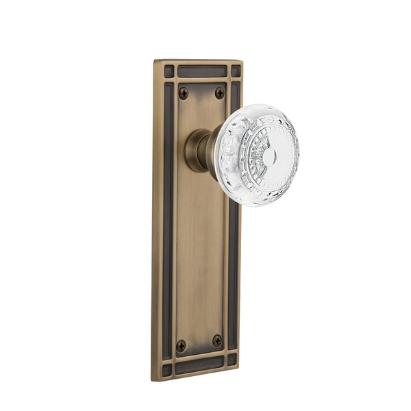 Nostalgic Warehouse MISCME_PRV_238_NK Vintage Crystal Meadows Privacy Door Knob Set with Mission Rose and 2-3/8" Backset