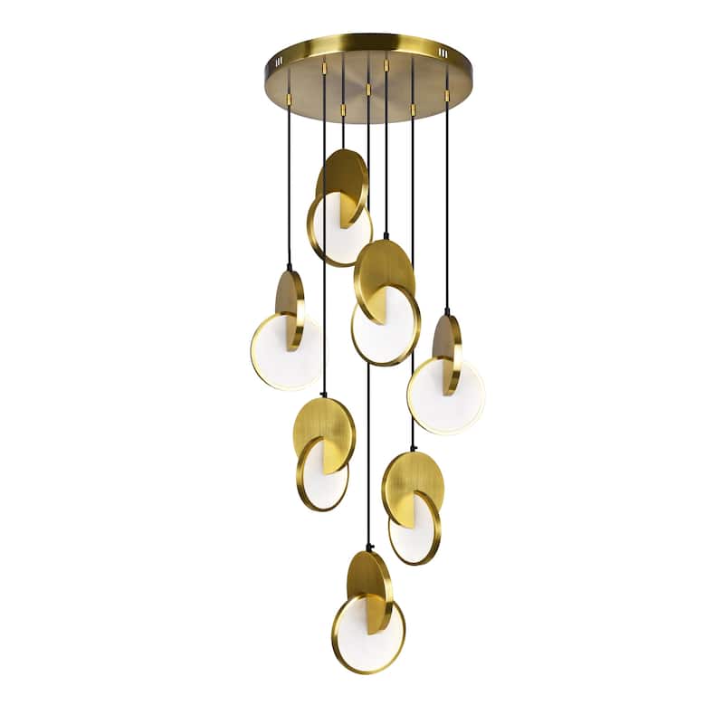 Tranche LED Pendant With Brushed Brass Finish - Brushed Brass - Brushed Brass