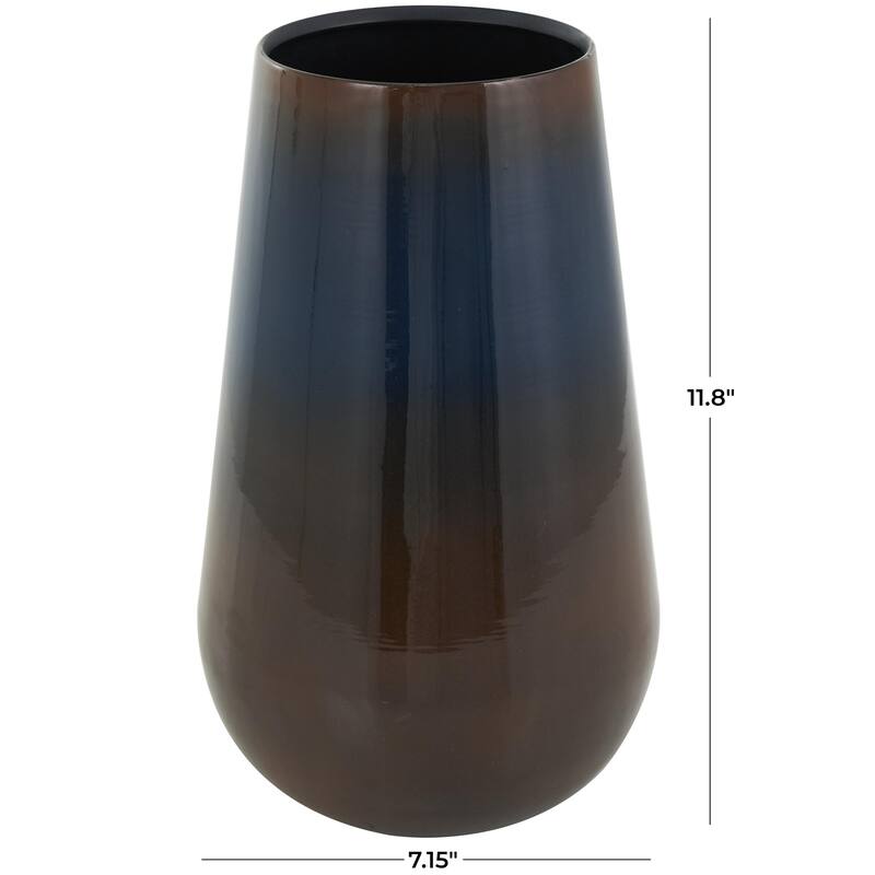 CosmoLiving by Cosmopolitan Metal Slim and Cone Geometric Vase with Handles (Set of 2) - Gold, Silver, Dark Gray, White, Black